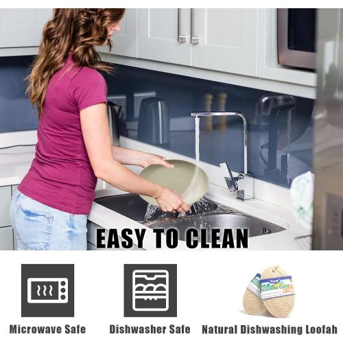 JSYMJSY Wheat Straw Deep Plate, 9 Unbreakable Reusable Plastic Plate Set of 6, Thicker & Lightweight for Kitchen | Party | Camping | Picnic | RV, Dishwasher Safe, Multicolor