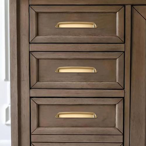 khtumeware 2 Pack Champagne Bronze Cup Pulls 4 Inch Center to Center - Cabinet & Drawer Handles for Kitchen Hardware