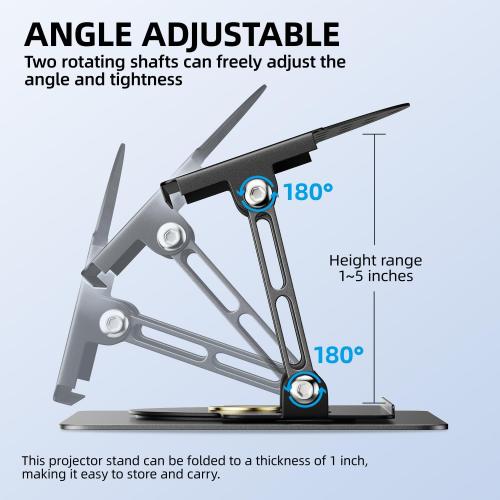 UYI Gray Projector Stand, 30 lb Foldable Mount with 360° Rotation