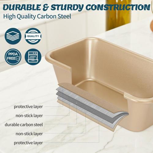 Baking Pans Set, Nonstick Stackable Bakeware Sets, Oven Pans for Cooking, AIVIKI 6 Pieces Baking Sheets Set Including Cookie Sheet, Deep Roaster Pan, Square Pan, Loaf Pan, Muffin Pan, Carbon Steel