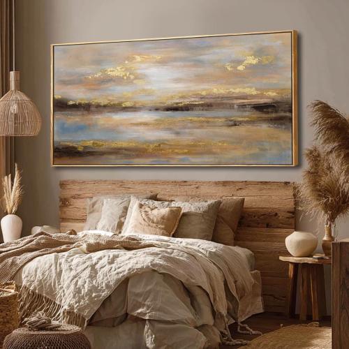 Large Framed Artwork for Living Room Abstract Bedroom Wall Art Gold Abstract Wall Decor Office Home Decor 29x 58 Canvas Painting Wall Hanging