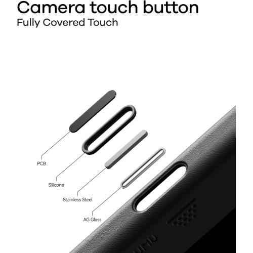 Aulumu A17 Vegan Leather CoolHyper iPhone 17 Pro Max Case | Camera Control | with Cooling Fins | Luxury Comfort | Compatible with MagSafe | Complete Wrap-Around - White