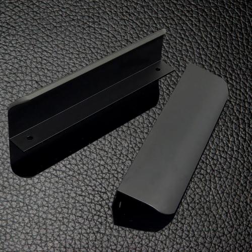 4 Pack 8 (200mm) Overall Length Edge Finger Pull,Matte Black Concealed Kitchen Cabinet Handle,Top Mount Flat Cabinet Pulls for Cupboard Door Drawer,6814