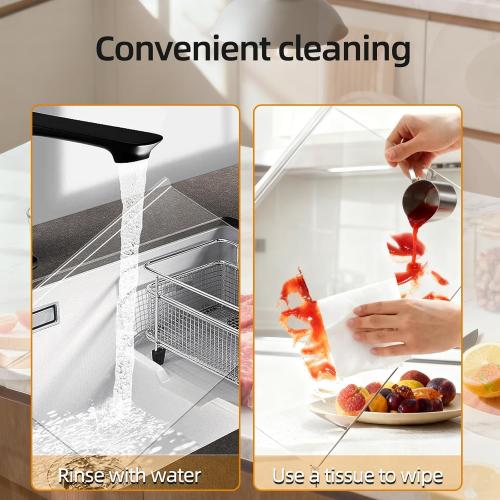 Large Acrylic Cutting Board with Counter Lip, 30x20inch Clear Cutting Boards for Countertop，2PCS, Countertop Protector And 16 * 20 Inch Dish Drying Mat，5mm Non-Slip Cutting Board for Kitchen Counter