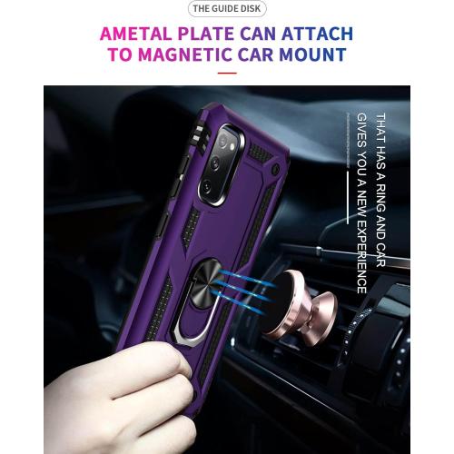 ADDIT S20 Fe Case, Phone Case for Samsung Galaxy S20 Fe Case,with Kickstand Ring,Adjustable Stand,Military Grade,Heavy Duty Protection,Shockproof,Anti-Fingerprint,Support Magnet Car Mount,Purple