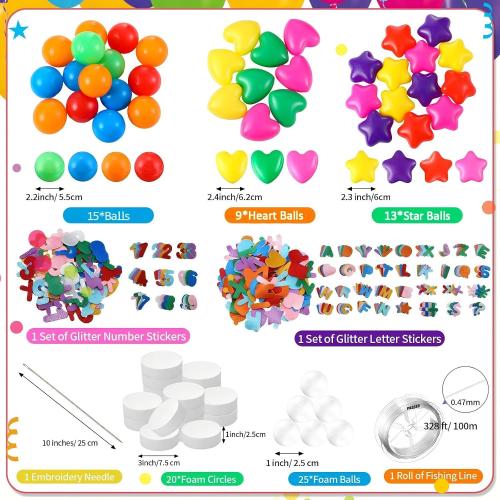 DIY Giant Friendship Bracelet Garland Kit Famous Singer Customizable Party Banner Jumbo Garland Decor Includes Balls Foam Circles Fishing Line Embroidery Needle Letter Stickers