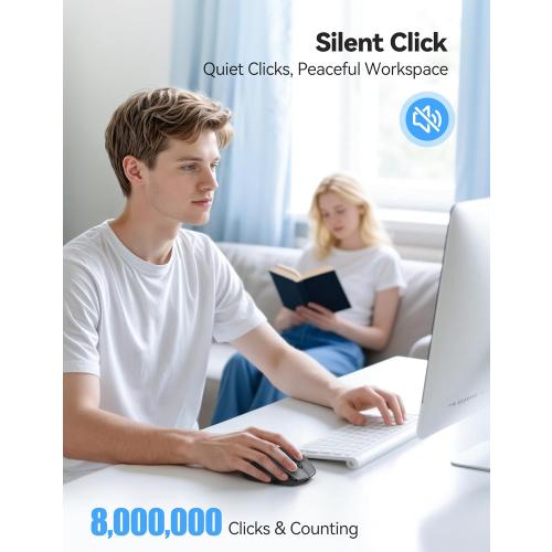 TECKNET Wireless Mouse Rechargeable,Mouse for Laptop Computer,2.4G USB Computer Mice Wireless,6 Button 6400 DPI Ergonomic Silent Mice,Portable Cordless Travel Mice-Wide Compatibility