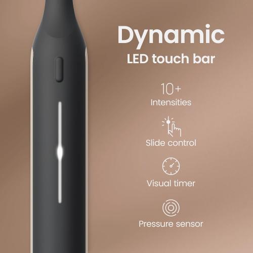 Color Black Quip Ultra Next Generation Smart Toothbrush - Timed Electric Toothbrush with Case - Replaceable Brush Head, Soft Bristles, Silicone Handle, 30-Day Battery Life - Travel Toothbrush - Eclipse