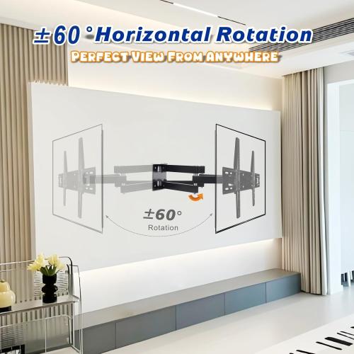 TV Wall Mount Bracket for Most 32-85 Inch TVs, Full Motion TV Wall Mount with Articulating Dual Arms Fits 8.6 Studs, Max VESA 600 x 400mm, Holds up to 110lbs Load