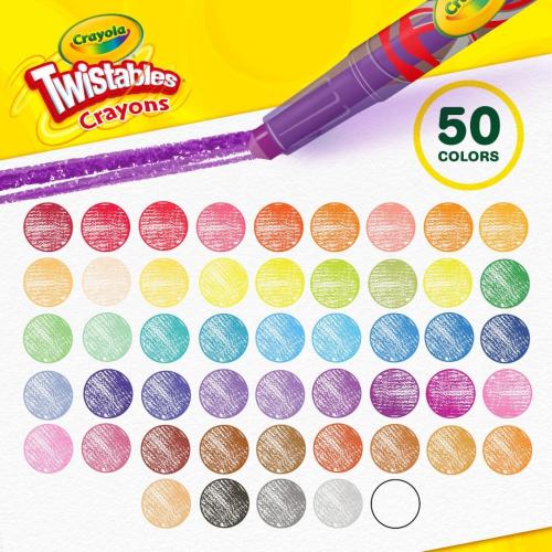 Crayola Mini Twistables Crayons for Kids (50ct), Essential Easter Basket Stuffers, No Peel Crayons for Coloring Books, Gift for Toddlers & Kids, Arts & Crafts Supplies, 3