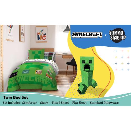 Sunny Side Up Minecraft Twin Comforter Set