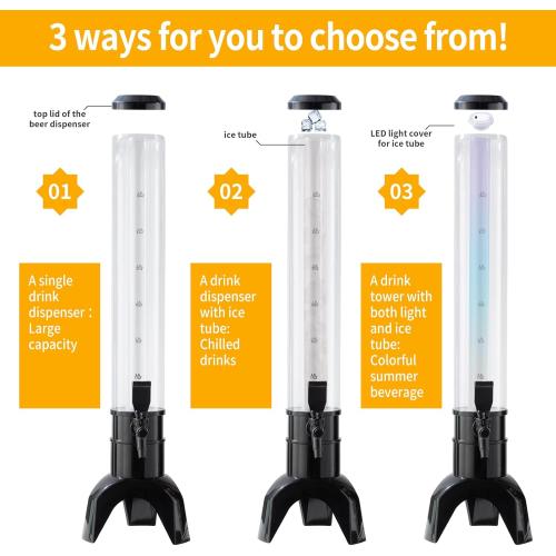 -Beverage Dispenser - Drink Dispensers for Parties -Perfect Home Bar Accessories - Alcohol, Beer & Liquor Dispenser - Mimosa Tower