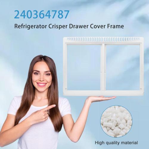 240364787 Refrigerator Crisper Drawer Cover Frame Crisper Pan Cover Compatible with Frigidaire Refrigerator-Replaces 240364714, 240364725, 240364778, 240364794