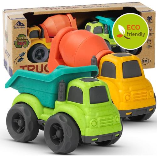 Aigitoy Toddler Car Toys for 2-4 Years Old, Dump Truck, Mixer Cement Set | Outdoor Toy Truck, BPA Free, Phthalates Free, PVC, Recycled Plastic, Easter Christmas Birthday Gifts for 2 3 4 Year Boy Girl