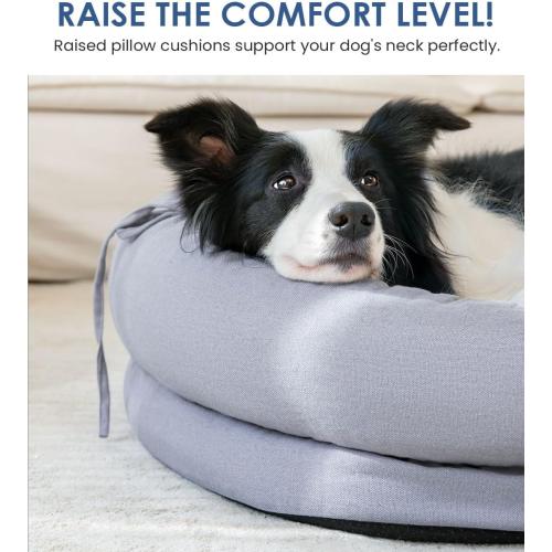 Orthopedic Dog Bed for Large Dogs, Pet Sofa Bed with Egg Crate Foam, 4-Sided Bolster, Removable Washable Cover & Anti-Slip Bottom, X-Large Gray