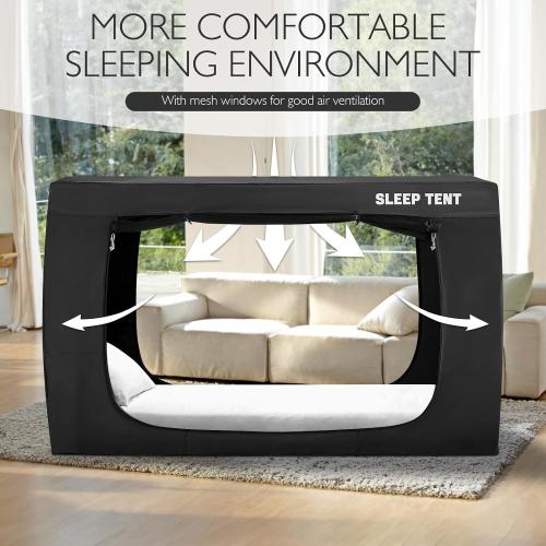 Bed Tent Twin Bed Canopy Tents for Kid and Adult - Portable Dream Tent Indoor Sleeping 93% Blackout Tents