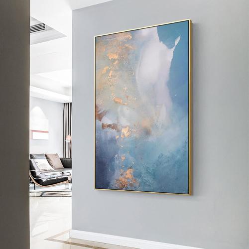 GVS-ART DIY Metal Floating Frame for 24X36“ Canvas Painting Art,1 1/2(3.8cm) Depth, Floater Frame,Mental Frame Kit, Cut to Pieces,Not Include Canvas or Mat Light Gold Frame