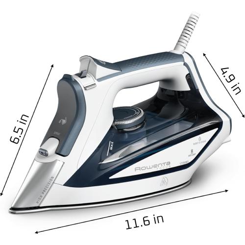 Rowenta Iron Steamer for Clothes, Focus Stainless Steel Soleplate, 400 Microsteam Holes, Powerful Steam Iron, Lightweight, Leakproof, 1725 Watts