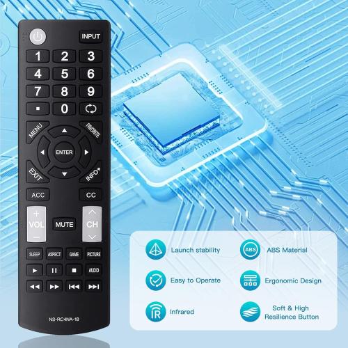 Universal NS-RC4NA-18 Remote Control Replacement for All Insignia TVs, No Programming Required