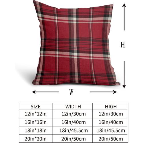 Green Christmas Plaid Pillow Covers 20x20 Set of 2 Xmas Buffalo Tartan Print Holiday Decorative Throw Pillows Outdoor Pillowcase Square Linen Farmhouse Cushion Case Decor for Couch Sofa Bed