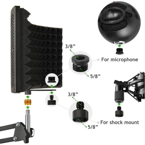 Microphone Isolation Shield, Foldable Mic Sound Absorbing Foam for Condenser Microphone Mic Arm Stand Recording Equipment Studio, High Density Absorbent Foam to Filter Vocal by Frgyee