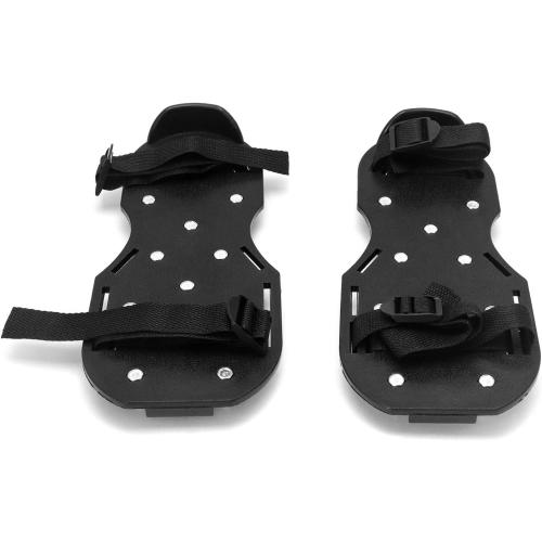 QWORK Gunite Spiked Shoes With 3/4” Short Spikes Perfect For Epoxy Floor, Overlays, Cover Installation, Green Color (Pair)