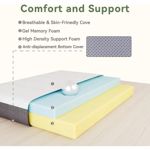 Twin Mattress, 6 Inch Memory Foam Twin Size Mattress in a Box with Washable Removable Cover, Soft and Comfortable, Pressure Relief, Medium Firmness
