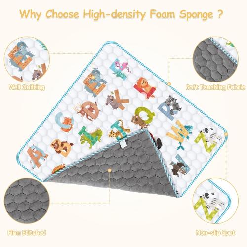 Baby Play Mat for Floor,Premium Baby Play Mat 50 X 50,Thick One-Piece Crawling, Odorless Floor Mat,Non-Slip Cushioned Baby Playmat for Infants,Babies,Toddlers.Foldable and Washable Baby Plaype