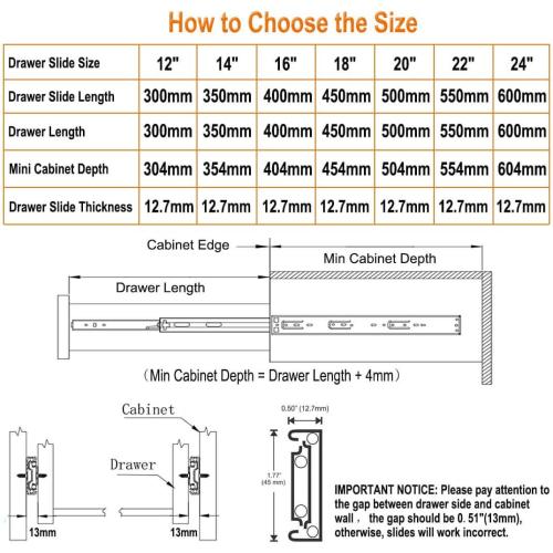 Soft Close Drawer Slides 18 Inch (1 Pair), OCG Full Extension Ball Bearing Side Mount Drawer Slides for Cabinets with Face Frame, with Rear Mounting Brackets