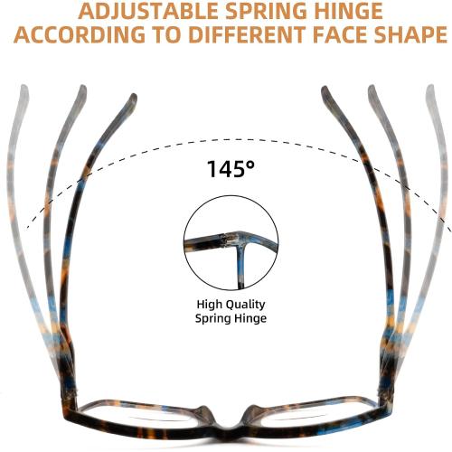 Bifocal Reading Glasses Women Clear Top Eyeglasses,Pattern Print Stylish Ladies Readers Spring Hinge