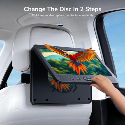 10.1 Dual Car DVD Players with HDMI Input, Headphones, Mounting Brackets, Headrest DVD Players for Car Support USB/SD Card, AV in/Out, Last Memory, Play A Same or Two Movies, No Battery