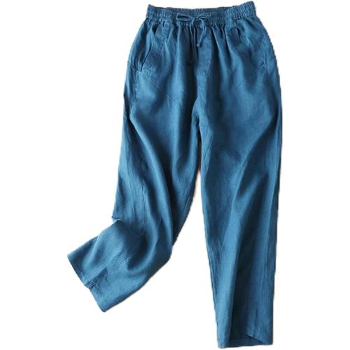 Size M Women's Wide Leg Spring/Summer Linen Casual Loose Pants