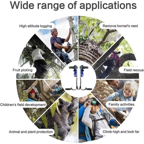 Tree Climbing Spike, Tree Climbing Spike Set 2 Gears Non-Slip Tree Climbing Gear, Tree Climbing Tool Equipment with Gaff Guards for Climbers, Logging, Fruit Picking
