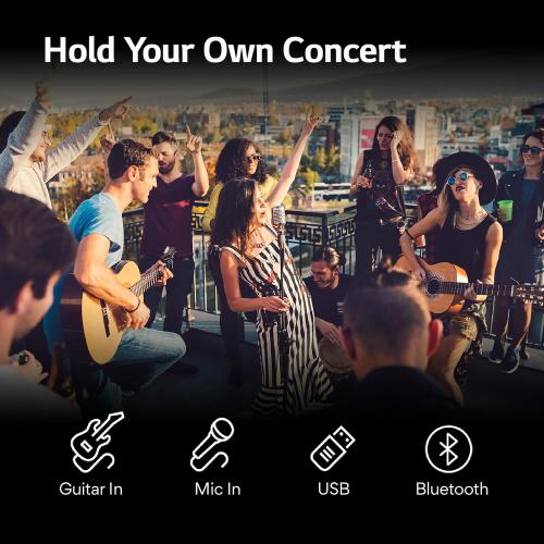 LG XBOOM XL7 Portable Tower Speaker with Pixel LED Lighting and up to 20 Hrs of Battery Life, Black