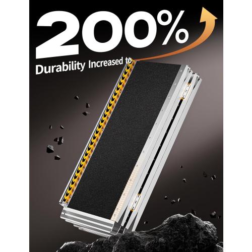 FACHNUO Size 7 Feet Portable Wheelchair Ramp with Sopport Legs, Non-Skid Aluminum Handicap Ramps with Handle, Folding Threshold Wheel Chair Ramp for Home Steps, Stairs, Entry,Doorways, 800LBS Capacity