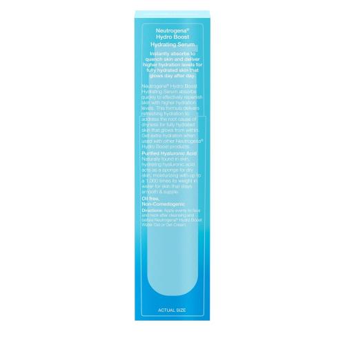 1oz Neutrogena Hydro Boost Hydrating Hyaluronic Acid Serum, Hydrating Face Moisturizer For Dry Skin, Oil-Free Non-Comedogenic Moisturizer, 1 FL OZ