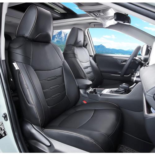 Custom Fit RAV4 Car Seat Covers Fit for Toyota RAV4 LE Limited XLE 2019 2020 2021 2022 2023 2024 with Waterproof Faux Leather (LU01-XLE, Pure Black)