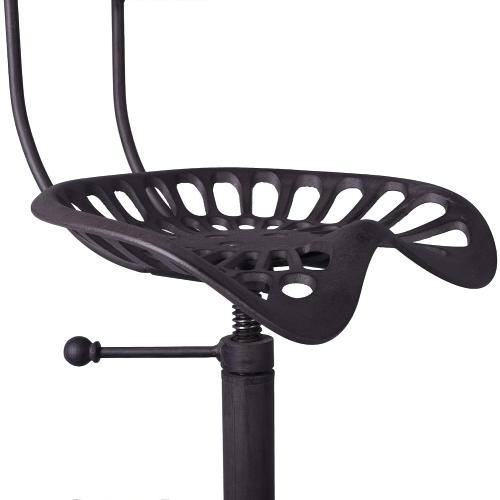 Diwhy Industrial Design Metal Adjustable Height Backrest Chair Vintage Tractor Saddle Bar Stool Rust