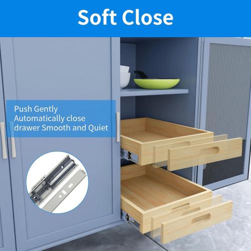 Wooden Pull Out Cabinet Organizer, 1PC 21” W x 21” D Soft Close Slide Out Wood Drawer Storage Shelves for Kitchen, Base Cabinet Organization for Pantry, Finished, Heavy-Duty, Bottom Assembly