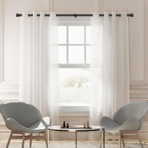 Curtain Rods 30 to 144 Inch 1 Pack Heavy Duty Adjustable Matte Black Rod