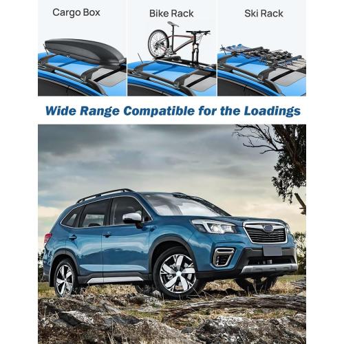 JOYTUTUS Car Roof Rack Cross Bars Compatible with Subaru Forester 2014-2026 | Not for Wilderness, 300LBS Lockable Anti-Theft Aluminum Car Crossbars for Rooftop Cargo Carrier Kayaks Canoes Bikes Skis