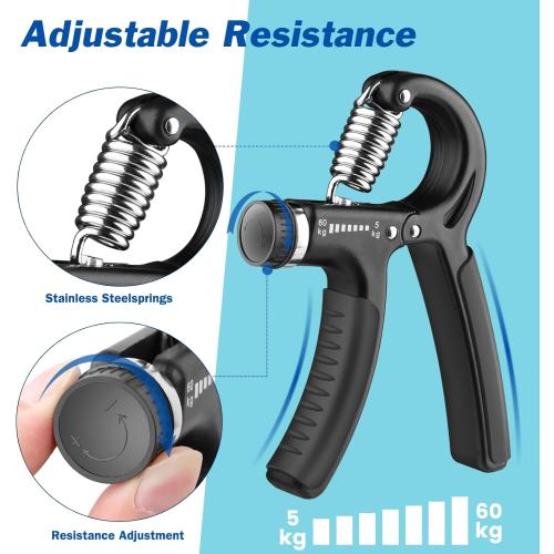 AIXPI Grip Strength Trainer, Hand Grip Exerciser Strengthener with Adjustable Resistance 11-132 Lbs (5-60kg), Forearm Strengthener, Hand Exerciser for Muscle Building and Injury Recover 1 PACK
