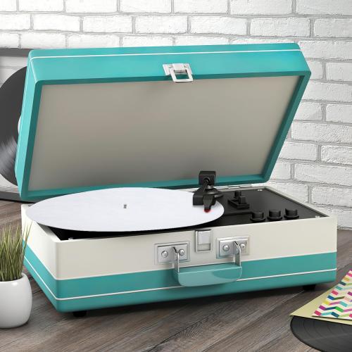 White Turntable Mat for 12'' Vinyl Record Player: Anti-Static Turntable Platter Mat - Anti-Slip Vinyl Slipmat to Reduce Noise Due to Static and Improve Sound Quality - Tighter Bass Quality