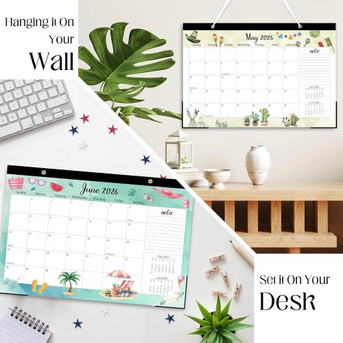 GuassLee Monthly Desk Calendar 2026-2027 - 18 Months 17 x 11.5 Calendar from Jan. 2026 to Jun. 2027, Monthly Planner with Watercolor Design Corner Protectors for Office School Home Organizing