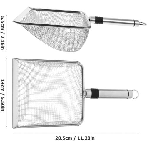 Silver Mesh Litter Scoop, Stainless Steel Litter Scooper Metal Sand Shovel Small Cat Litter Scoop Fine Mesh Metal Reptile Litter Cleaner Scooper for Cats, Reptiles, and Small Pets