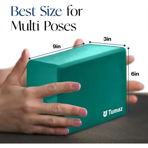 Tumaz Non-Slip Yoga Blocks，High-Density EVA Foam 2 Pack for Yoga & Pilates