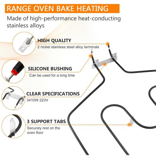 UPGRADED WB44T10011 Oven Range Stove Bake Element by Blutoget - Fit for General Electric Hotpoint Ken-more Ranges JBP78WB4WW JBP66WB4WW JBP78WB1WW JCBP80SK2SS WB44T10059 AP2030997 PS249286 EAP249286