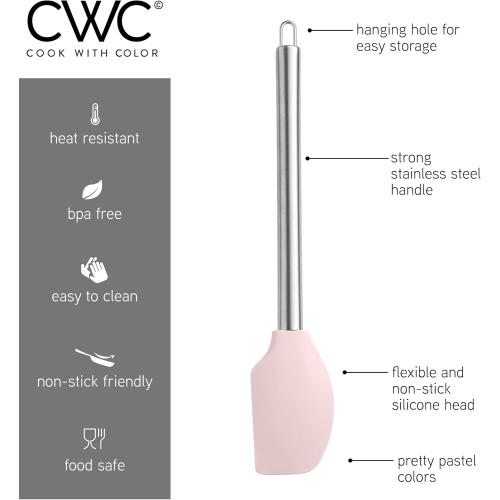 COOK WITH COLOR Silicone Cooking Utensils, Kitchen Utensil Set, Easy to Clean Silicone Kitchen Utensils, Cooking Utensils for Nonstick Cookware, Kitchen Gadgets Set, 38 Piece, Mint