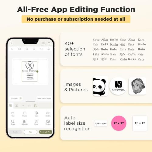 SUPVAN T50M Pro Bluetooth Label Maker Machine with Tape, Wide Waterproof Label, Versatile App with 30  Fonts and 660  Icons, Inkless Labeler for Home, Kitchen, School, Office Organization, Black