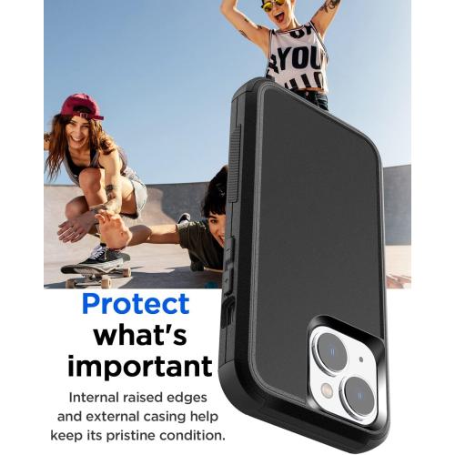 AICase for iPhone 14 Case(6.1) Case,Heavy Duty 3-Layer Rugged Pocket-Friendly Phone Case,Durable Military Grade Protection Shockproof/Drop Proof/Dust-Proof Protective Cover for iPhone 14 Case 6.1